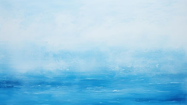 Peinture d'océan capricieuse eau bleue tranquille sur un fond brumeux minimaliste