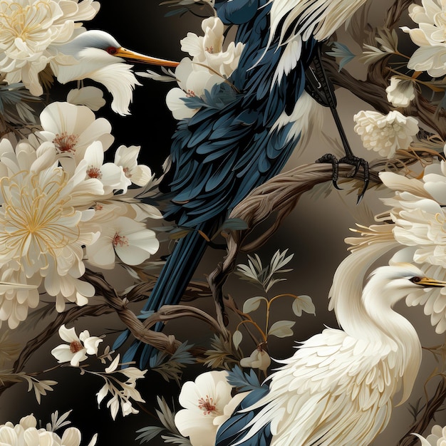 une peinture d'un oiseau avec des fleurs et un oiseaux avec le mot "pélican" sur lui