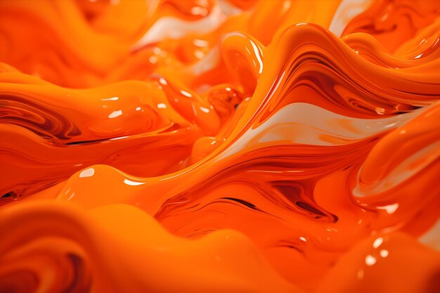 Peinture orange et noire dans un bol