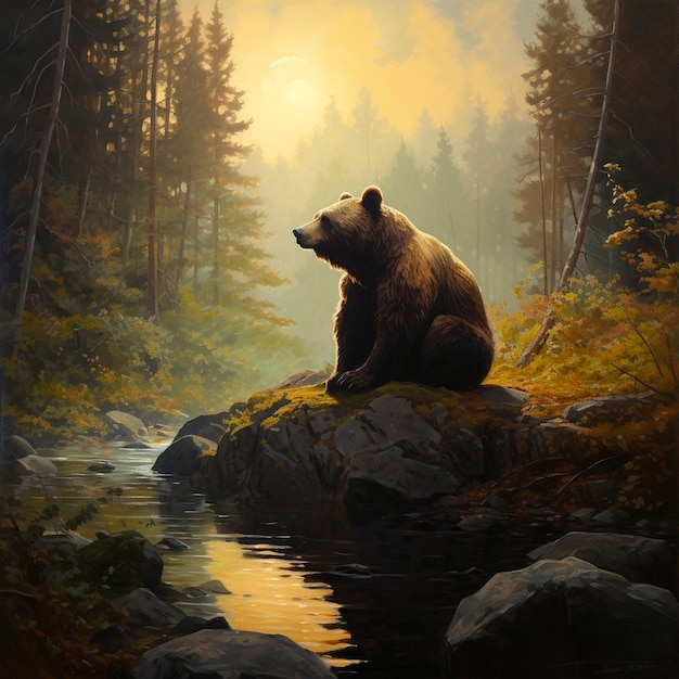 une peinture d'un ours par personne