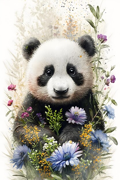 Une peinture d'un panda