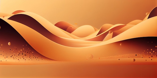 Une peinture d'un paysage désertique avec un ciel jaune IA générative