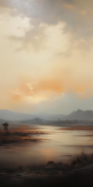 Photo peinture de paysage éthérique à savuti avec un éclairage atmosphérique doux