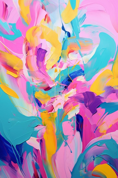 peinture d'une peinture abstraite colorée avec un ai génératif rose