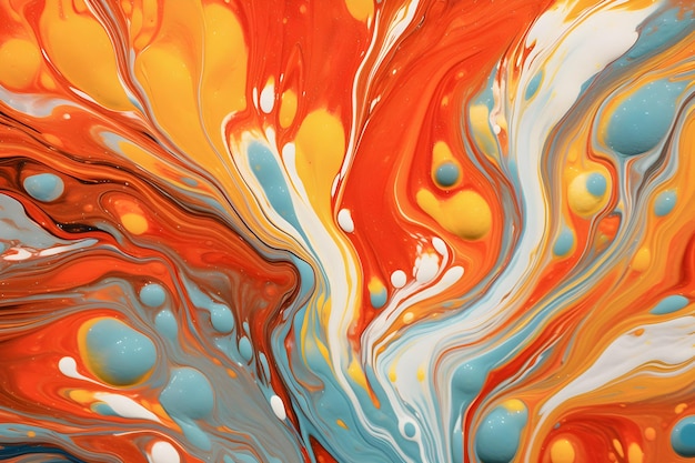 Une peinture d'une peinture liquide colorée