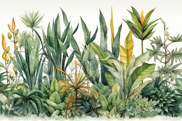 Une peinture de plantes et de plantes