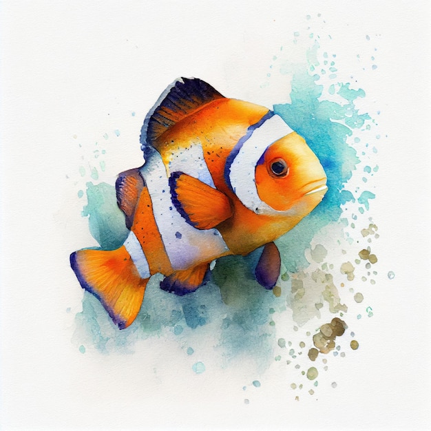 Une peinture d'un poisson avec le nom nemo dessus