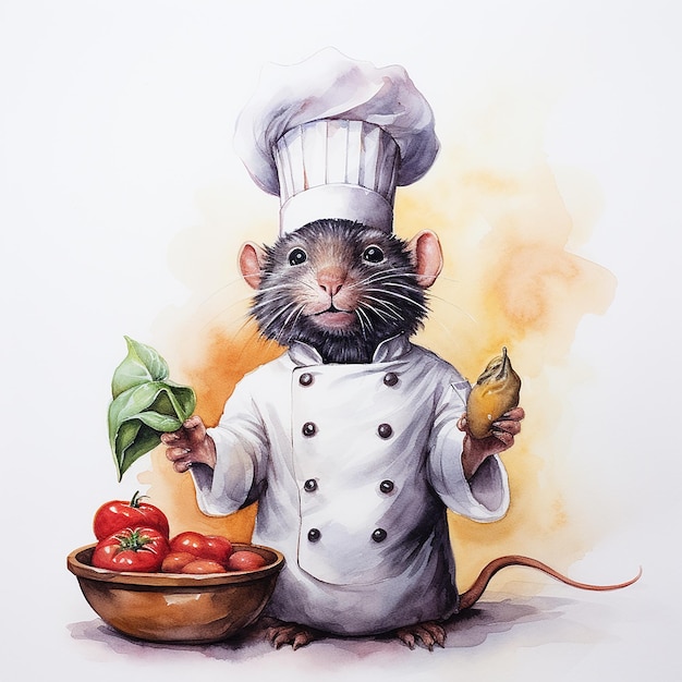 Photo une peinture de ratatouille