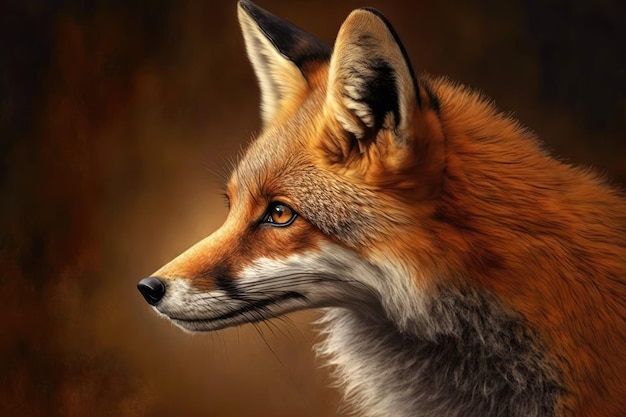 Une peinture d'un renard roux Generative AI