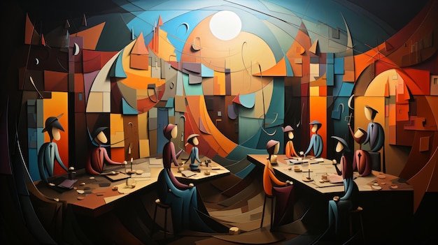 Photo une peinture d'un restaurant appelé restaurant '