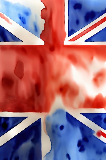 Une peinture rouge blanche et bleue d'un drapeau britannique