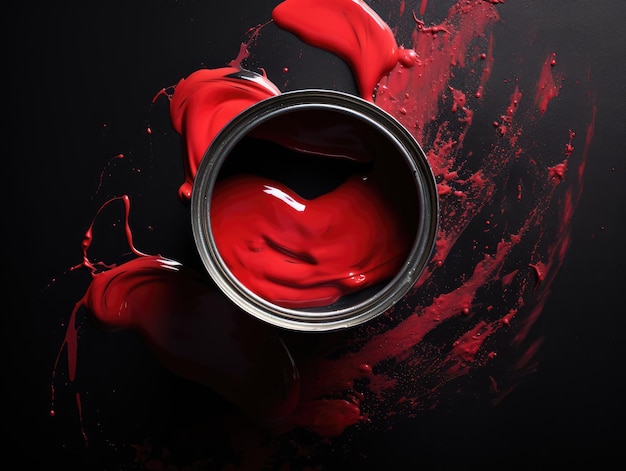 Une peinture rouge et noire avec une ai générative en forme de coeur