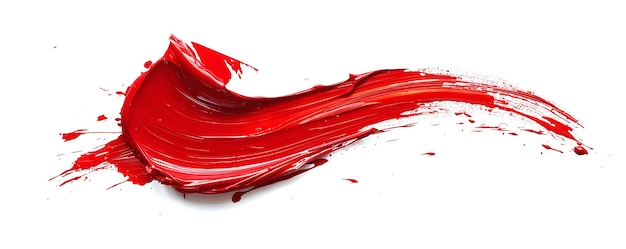 une peinture rouge avec un pinceau rouge dessus