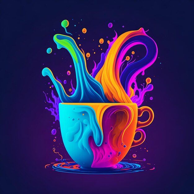 Peinture de tasse de café générative Ai