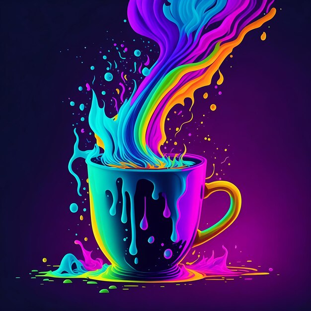 Peinture de tasse de café générative Ai