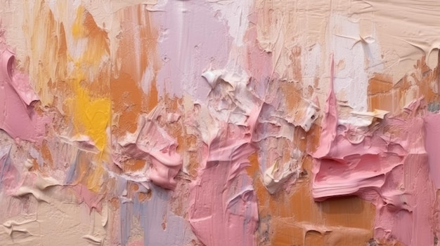 Peinture de texture murale sur toile peinture colorée grossière abstraite rose brun beige couleur