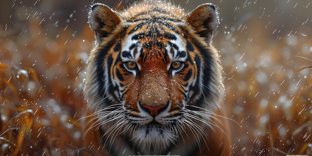 Peinture d'un tigre à l'huile sur le mur