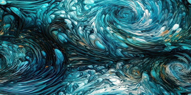 Une peinture d'un tourbillon avec les mots "océan" dessus