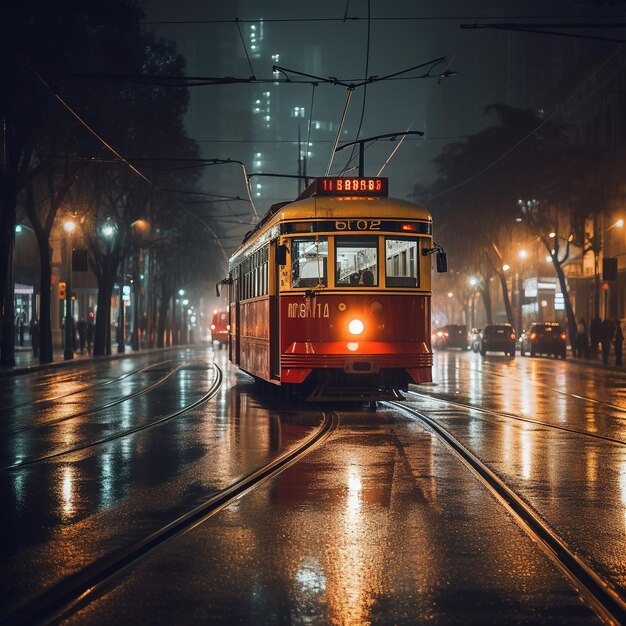 peinture d'un tramway