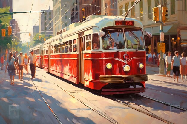 Photo peinture d'un tramway