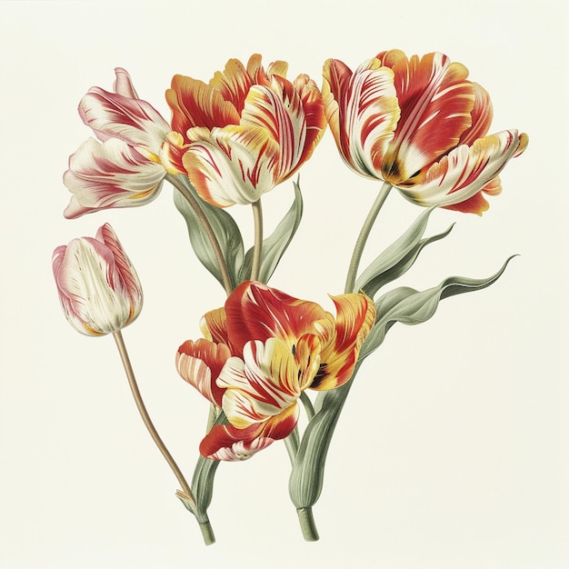 Photo une peinture de tulipes