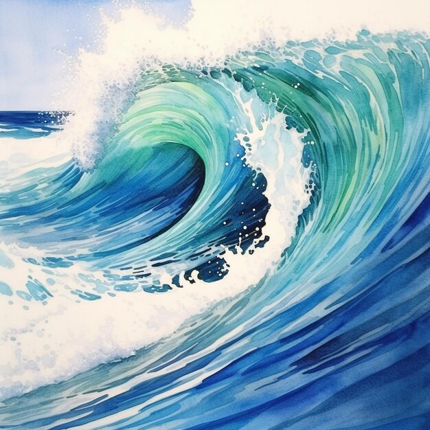 une peinture d'une vague intitulée la vague.