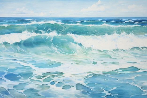 une peinture d'une vague par personne