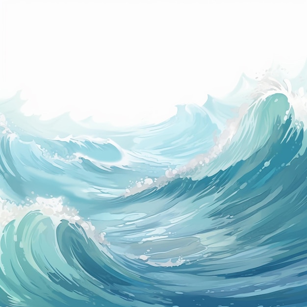 Une peinture d'une vague qui a le mot océan dessus.