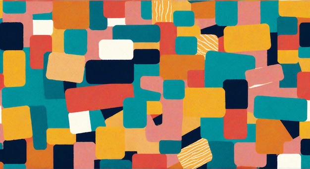 une peinture d'une variété de formes et de couleurs différentes