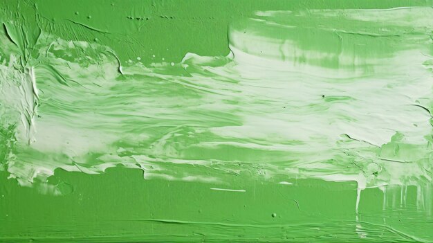 Photo la peinture verte coule sur la texture du mur.