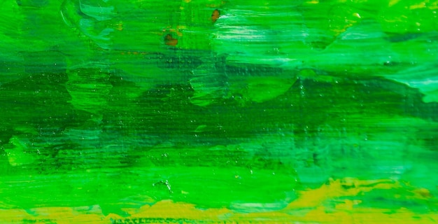 Une peinture verte avec un fond jaune et de la peinture verte.