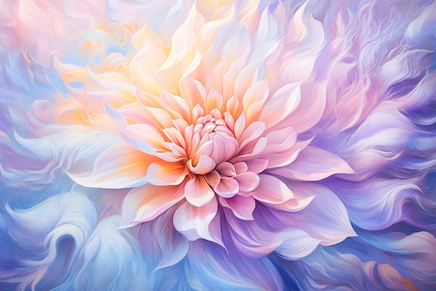 Peinture vibrante de fleurs roses et blanches avec une IA générative