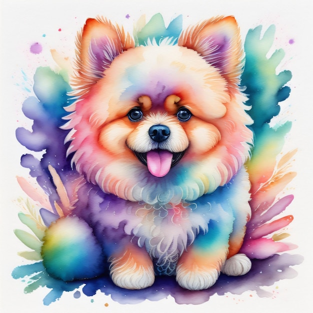 Peinture de visage de chien avec un style aquarelle