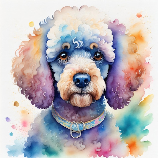 Peinture de visage de chien avec un style aquarelle