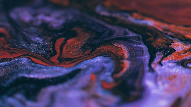 Les peintures mélangent la conception de fond abstrait violet violet mélange d'encres orange