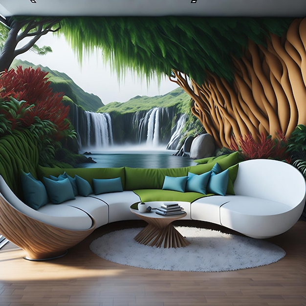 Peintures murales naturelles 3D modernes