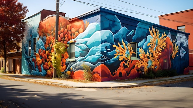 Des peintures murales de rue ludiques ornent les paysages urbains