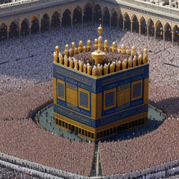 Pèlerins musulmans et umrahistes circumambulant dans la Kaaba