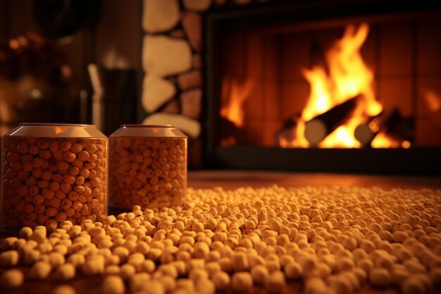 Pellets de cheminée confortables IA générative