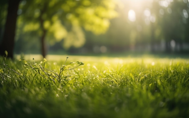 Pelouse de jardin vert frais au printemps été