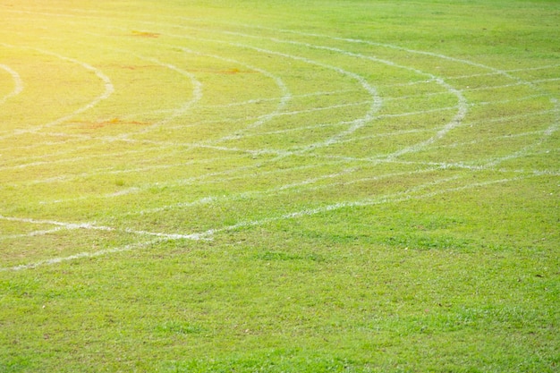 Photo pelouse avec piste d'athlétisme