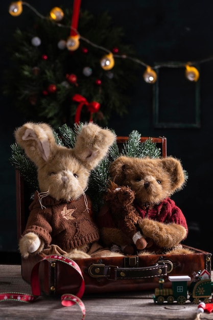 Peluches à l'ancienne pour Noël