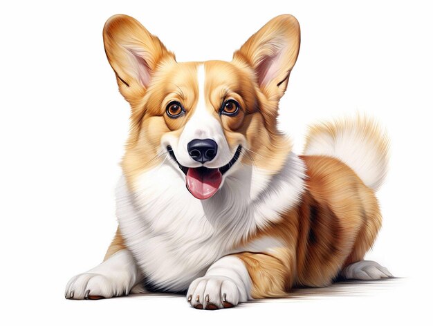 Le Pembroke Welsh Corgi sur un fond blanc