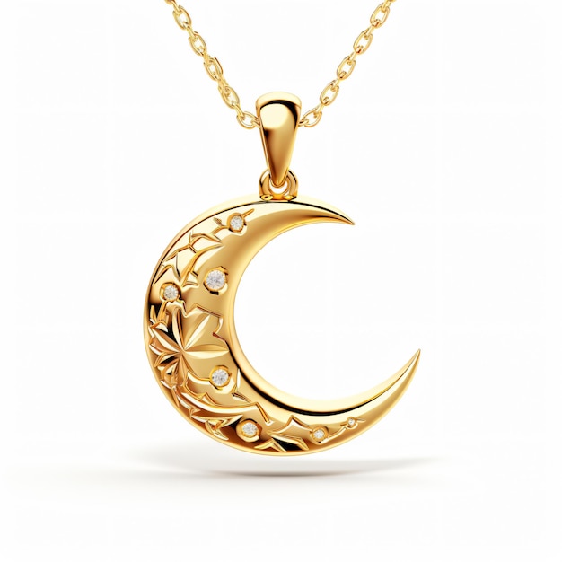 Pendant aux étoiles rayonnantes du crescent du Ramadan