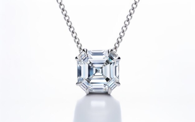 Pendant en diamant blanc sur fond noir