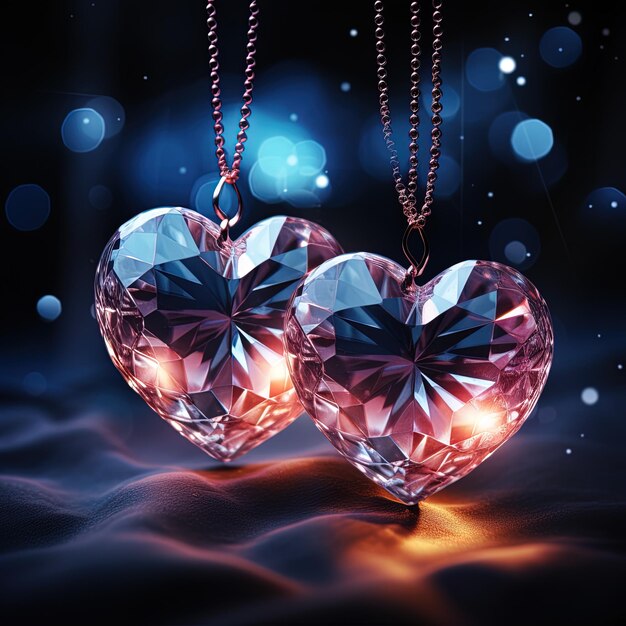 Photo un pendant en forme de cœur accroché à une chaîne avec les mots cœur dessus
