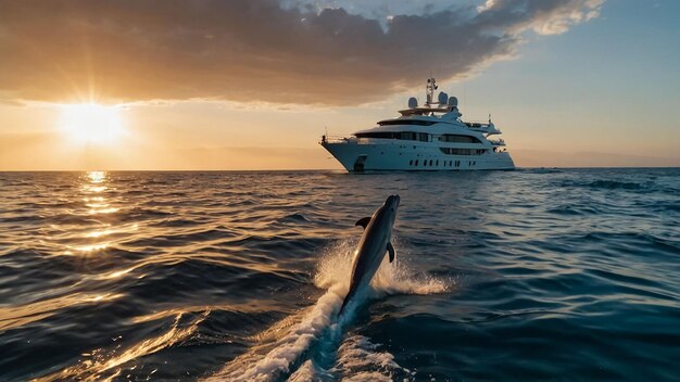 Photo la péninsule de valdes, où le dauphin sombre saute