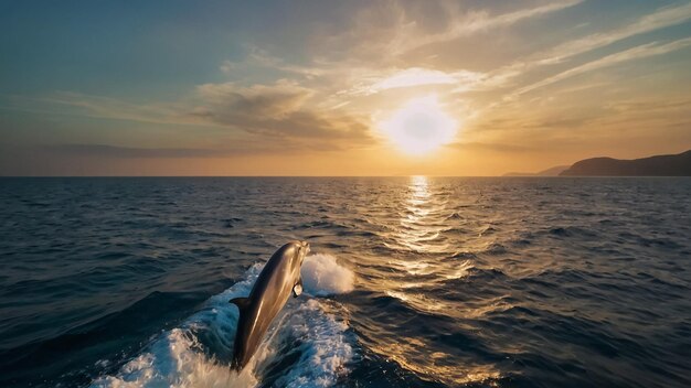 Photo la péninsule de valdes, où le dauphin sombre saute