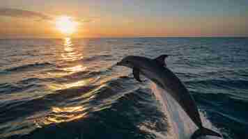 Photo la péninsule de valdes, où le dauphin sombre saute