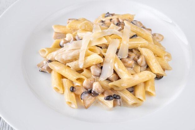 Penne aux champignons crémeux